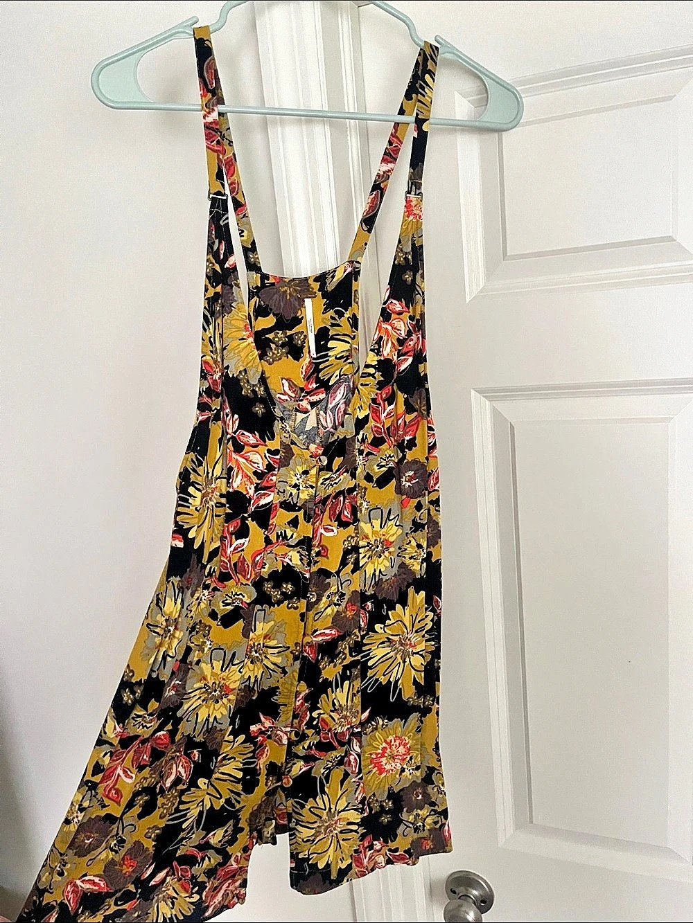 Free People Sweet in the Streets Floral Dress Black & Yellow